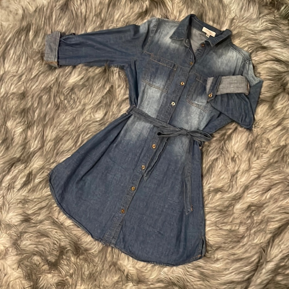 Denim, button down dress